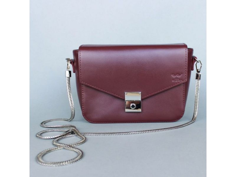Женская кожаная сумочка Yoko бордовая, фото 3