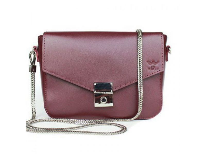 Женская кожаная сумочка Yoko бордовая, фото 8