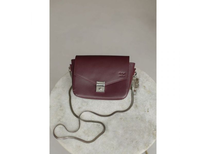 Женская кожаная сумочка Yoko бордовая, фото 1
