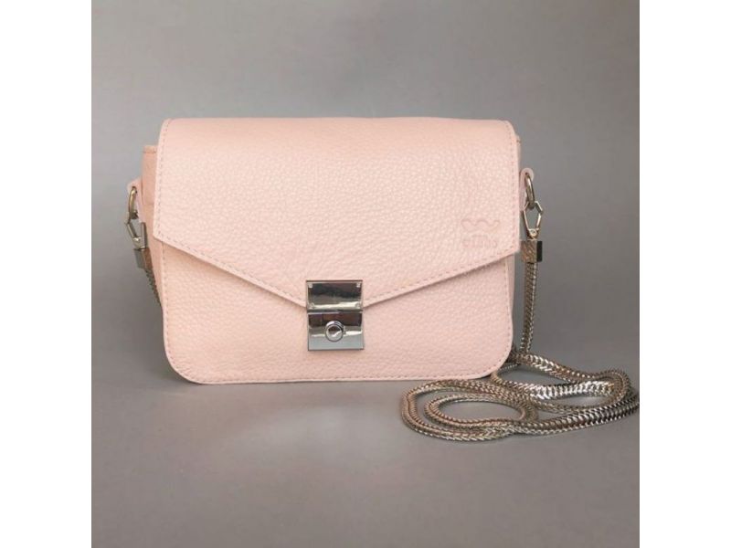 Женская кожаная сумочка Yoko пудровая, фото 2