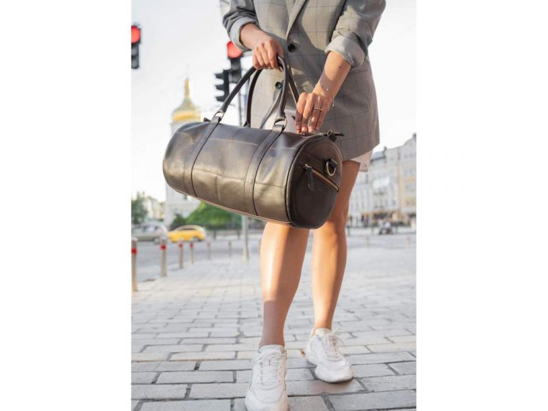 Кожаная сумка Harper темно-коричневая краст, фото 1