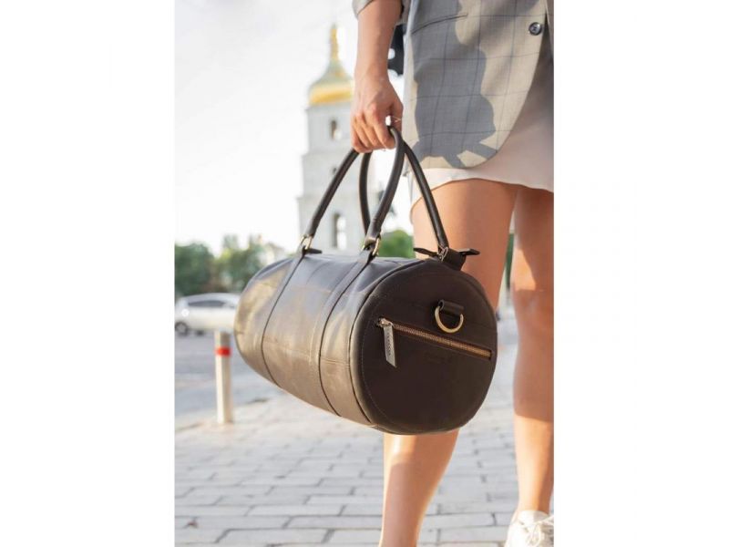 Кожаная сумка Harper темно-коричневая краст, фото 7