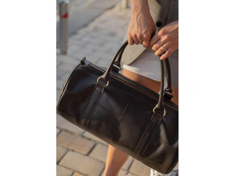 Кожаная сумка Harper темно-коричневая краст, фото 8