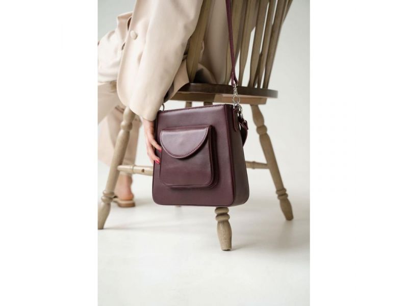 Женская кожаная сумка Stella марсала, фото 1