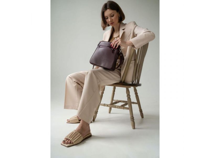 Женская кожаная сумка Stella марсала, фото 3