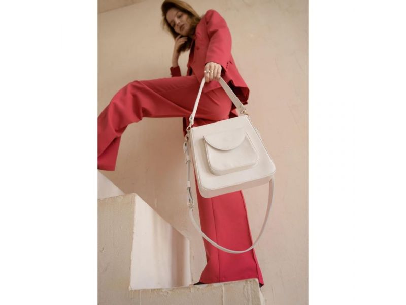 Женская кожаная сумка Stella белая, фото 2