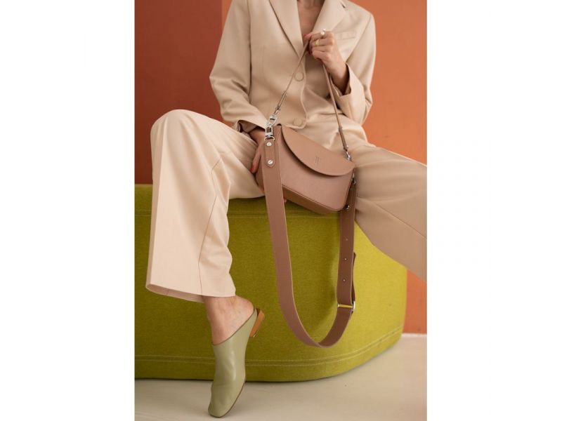 Женская кожаная сумка Molly карамель краст, фото 2