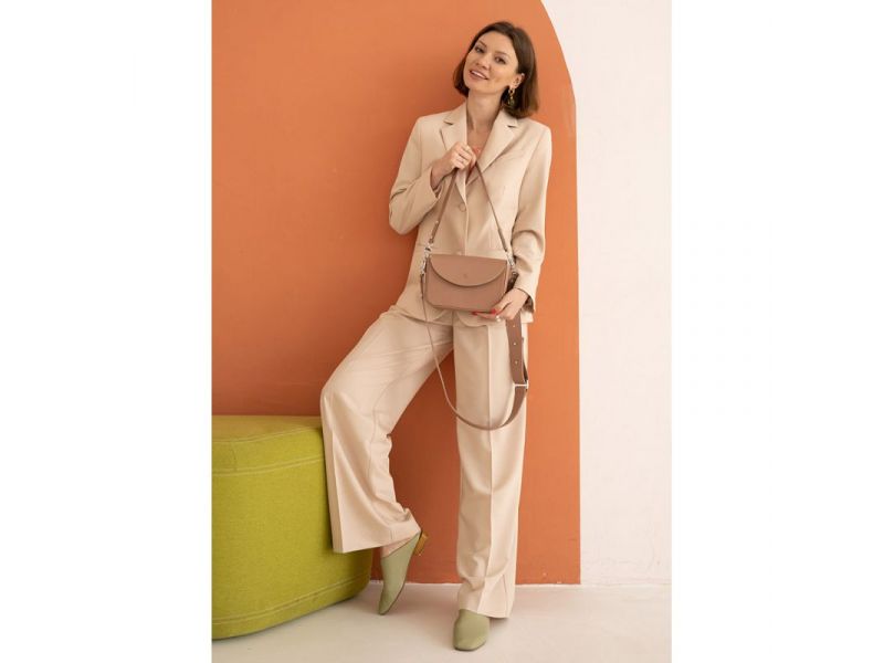 Женская кожаная сумка Molly карамель краст, фото 3