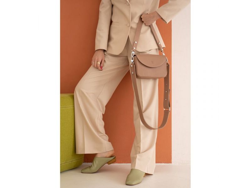 Женская кожаная сумка Molly карамель краст, фото 1