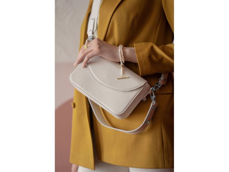 Женская кожаная сумка Molly белая, фото 1