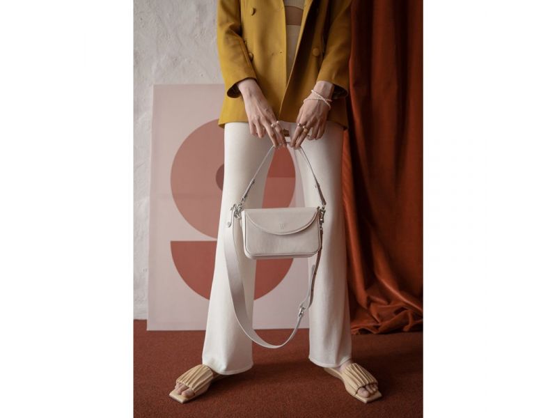 Женская кожаная сумка Molly белая, фото 3