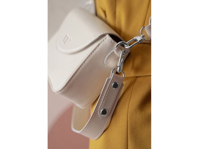 Женская кожаная сумка Molly белая, фото 6