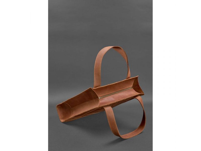 Кожаная женская сумка шоппер Бэтси светло-коричневая Crazy Horse, фото 4