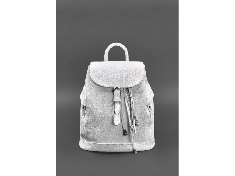 Кожаный женский рюкзак Олсен белый, фото 2