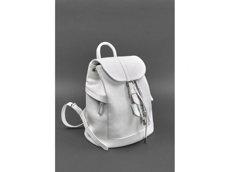 Кожаный женский рюкзак Олсен белый, фото 3
