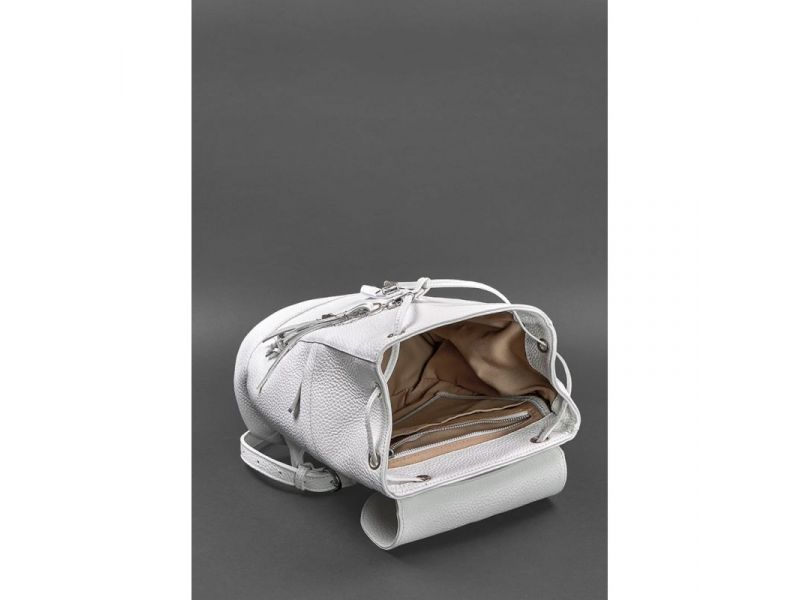 Кожаный женский рюкзак Олсен белый, фото 5