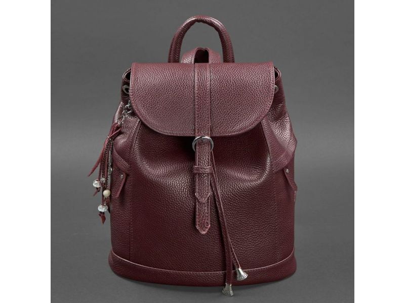Кожаный женский рюкзак Олсен марсала, фото 8