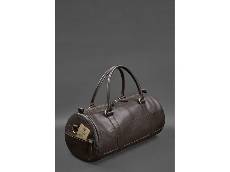 Кожаная сумка Harper темно-коричневая краст, фото 3