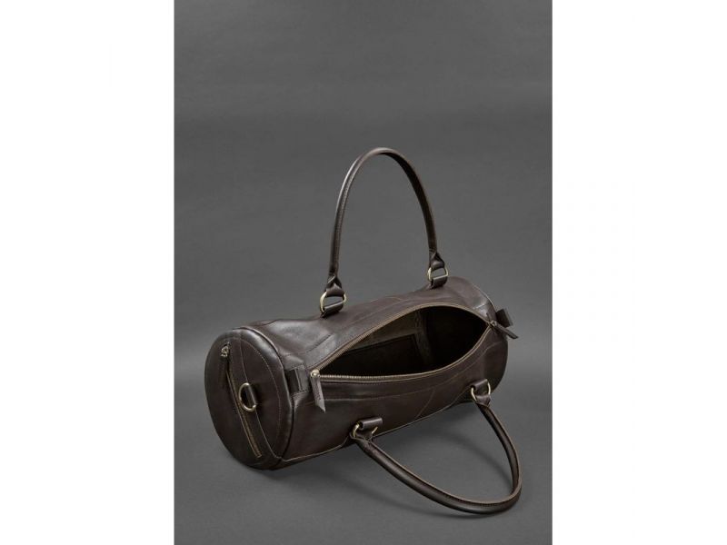 Кожаная сумка Harper темно-коричневая краст, фото 4