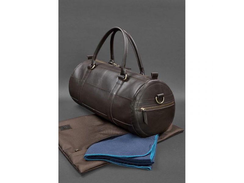 Кожаная сумка Harper темно-коричневая краст, фото 5