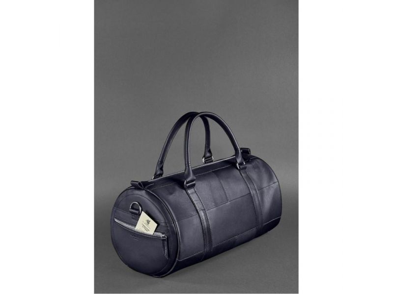 Кожаная сумка Harper темно-синяя краст, фото 3