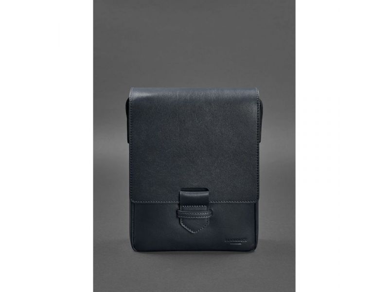 Мужская кожаная сумка-мессенджер Esquire синяя, фото 2