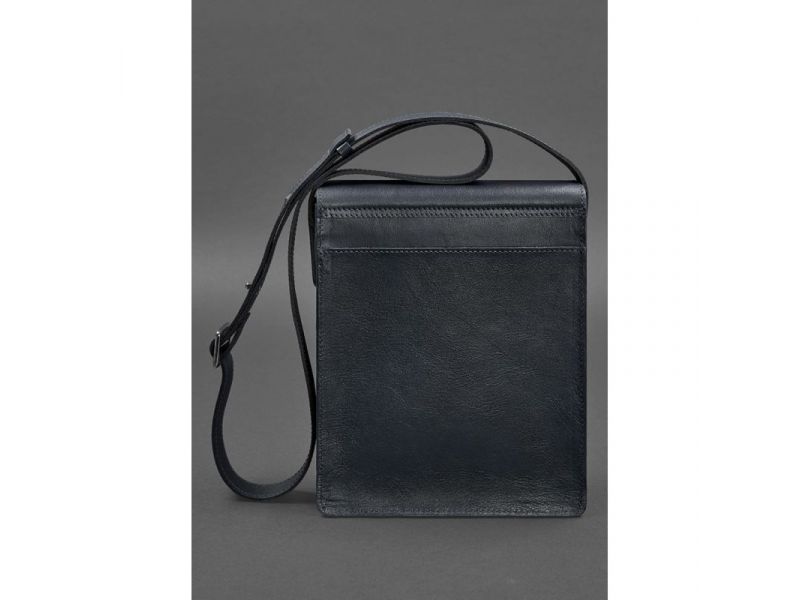 Мужская кожаная сумка-мессенджер Esquire синяя, фото 4