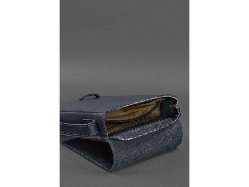 Мужская кожаная сумка-мессенджер Esquire синяя, фото 6