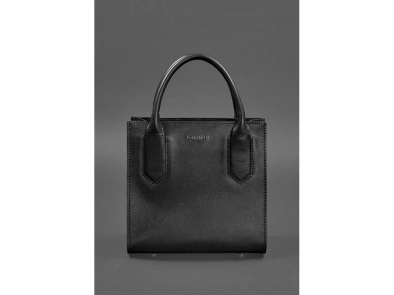 Кожаная женская сумка-кроссбоди черная, фото 2