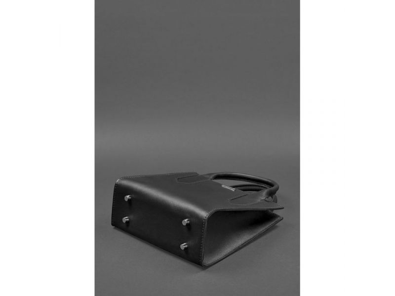 Кожаная женская сумка-кроссбоди черная, фото 5