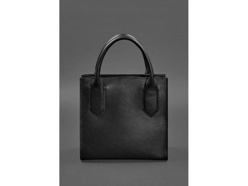 Кожаная женская сумка-кроссбоди черная, фото 7