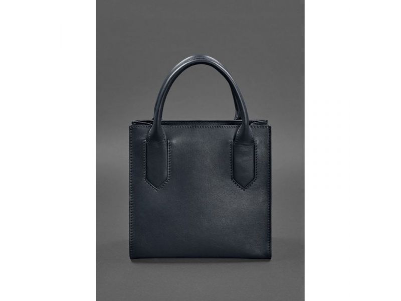 Кожаная женская сумка-кроссбоди темно-синяя, фото 7