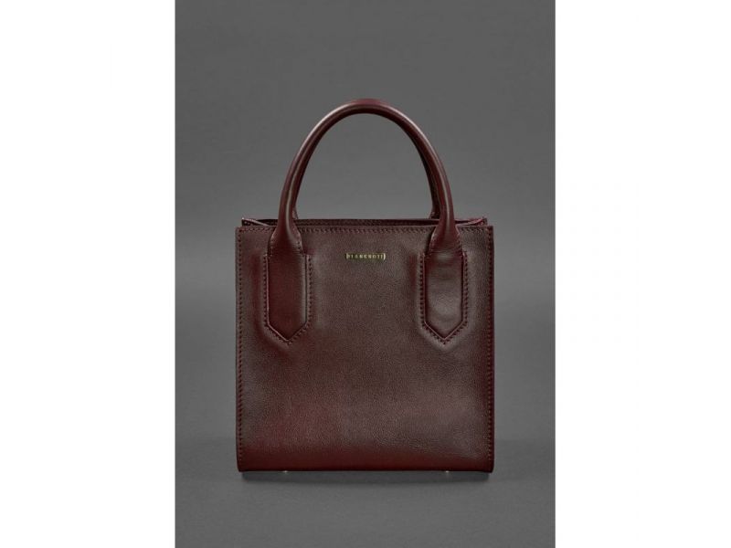 Кожаная женская сумка-кроссбоди бордовая, фото 2