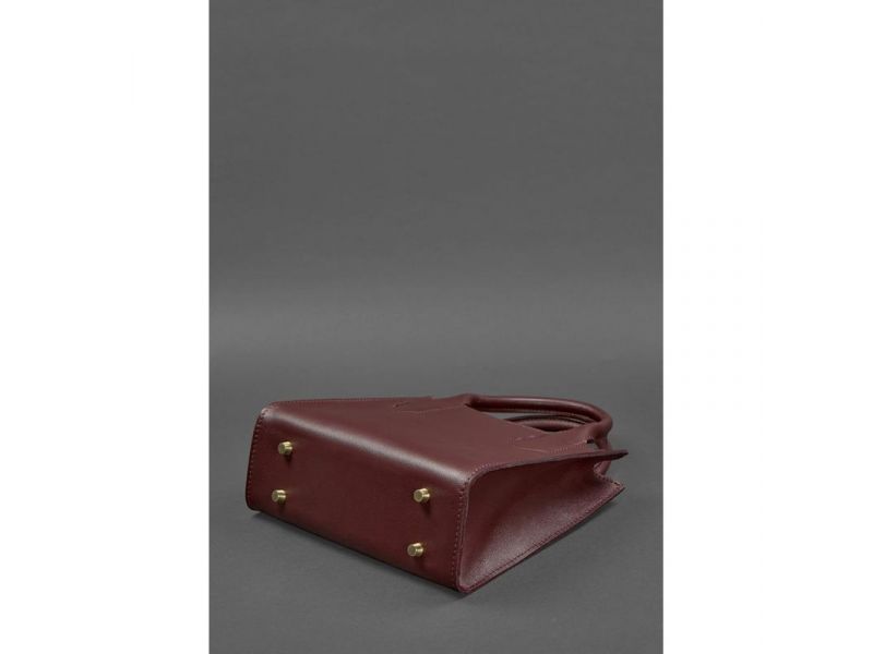 Кожаная женская сумка-кроссбоди бордовая, фото 5