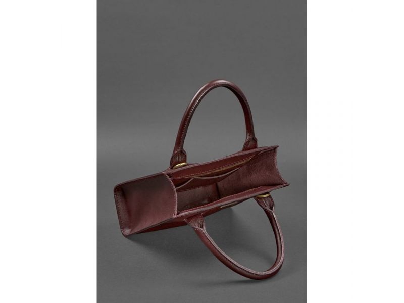 Кожаная женская сумка-кроссбоди бордовая, фото 6