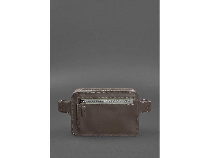 Кожаная поясная сумка Dropbag Mini темно-бежевая, фото 3