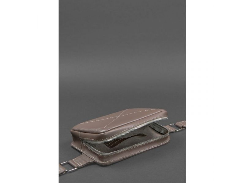Кожаная поясная сумка Dropbag Mini темно-бежевая, фото 5