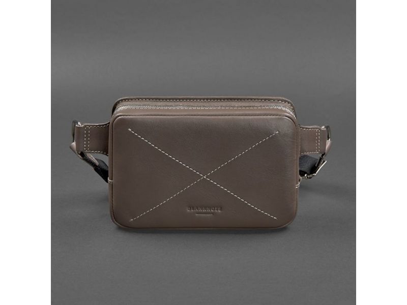 Кожаная поясная сумка Dropbag Mini темно-бежевая, фото 9