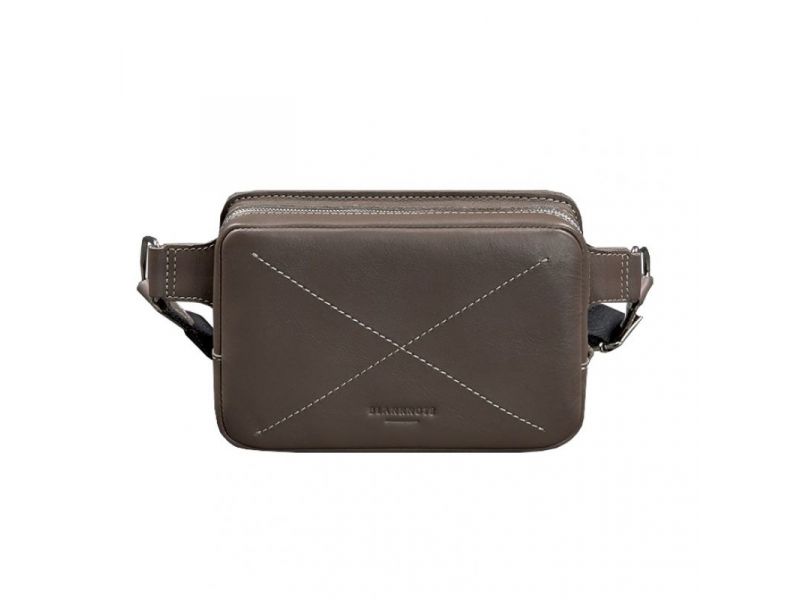 Кожаная поясная сумка Dropbag Mini темно-бежевая, фото 10