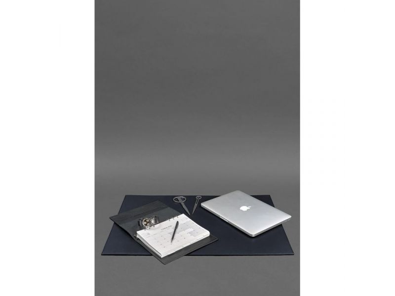 Накладка на стол руководителя - Кожаный бювар 1.0 Темно-синий, фото 2