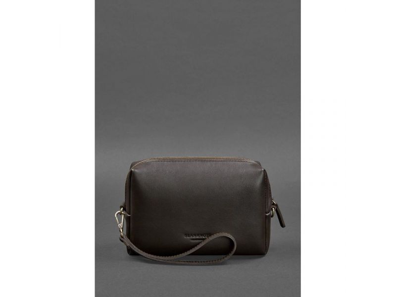 Кожаная косметичка-несессер 3.0 темно-коричневый Краст, фото 2