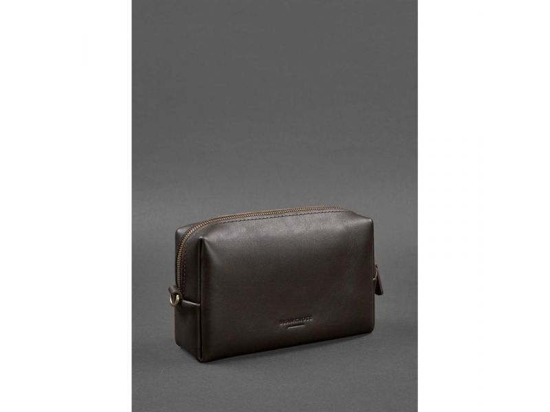 Кожаная косметичка-несессер 3.0 темно-коричневый Краст, фото 3