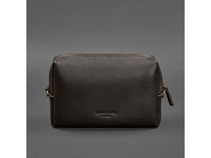 Кожаная косметичка-несессер 3.0 темно-коричневый Краст, фото 4