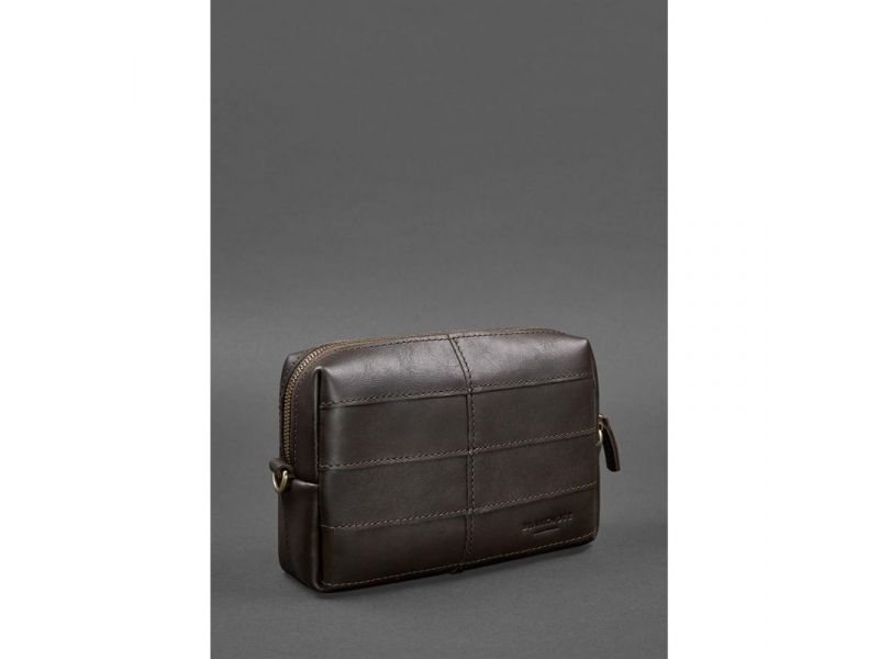 Кожаная косметичка-несессер 3.1 Темно-коричневый краст, фото 3