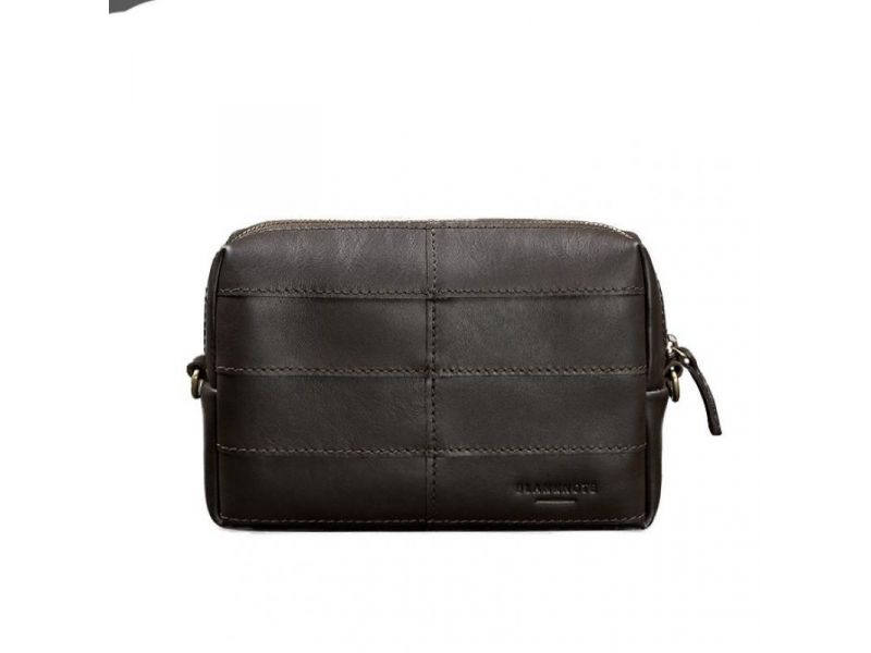 Кожаная косметичка-несессер 3.1 Темно-коричневый краст, фото 6