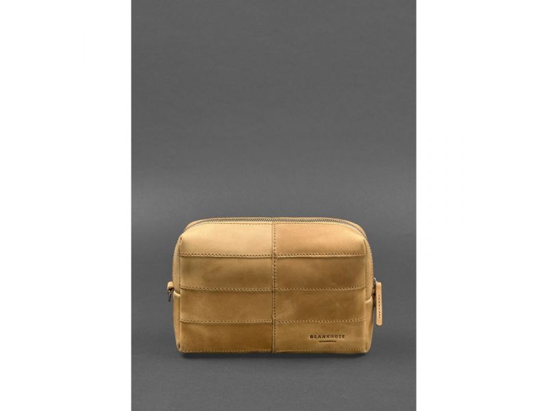 Кожаная косметичка-несессер 3.1 Желтый Crazy Horse, фото 1