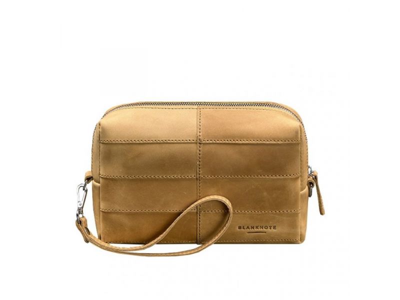 Кожаная косметичка-несессер 3.1 Желтый Crazy Horse, фото 6