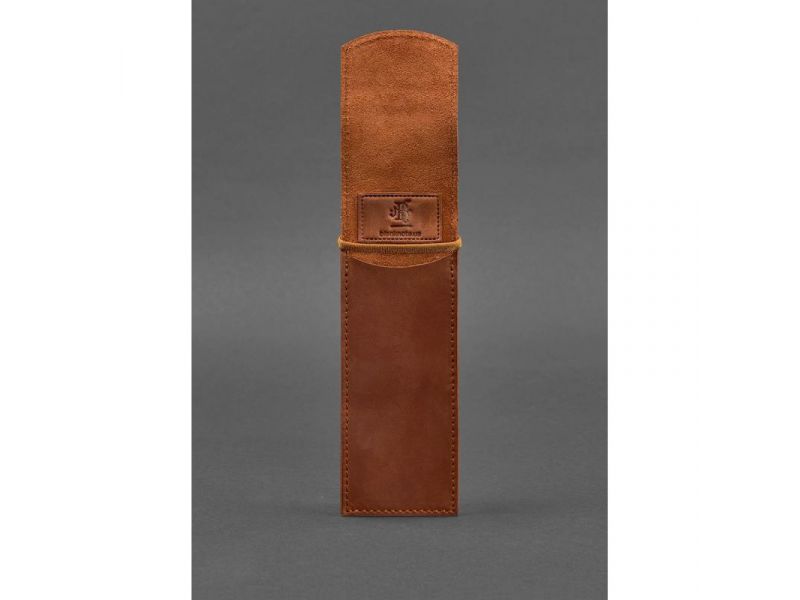 Кожаный чехол для ручек 1.0 светло-коричневый Crazy Horse, фото 3