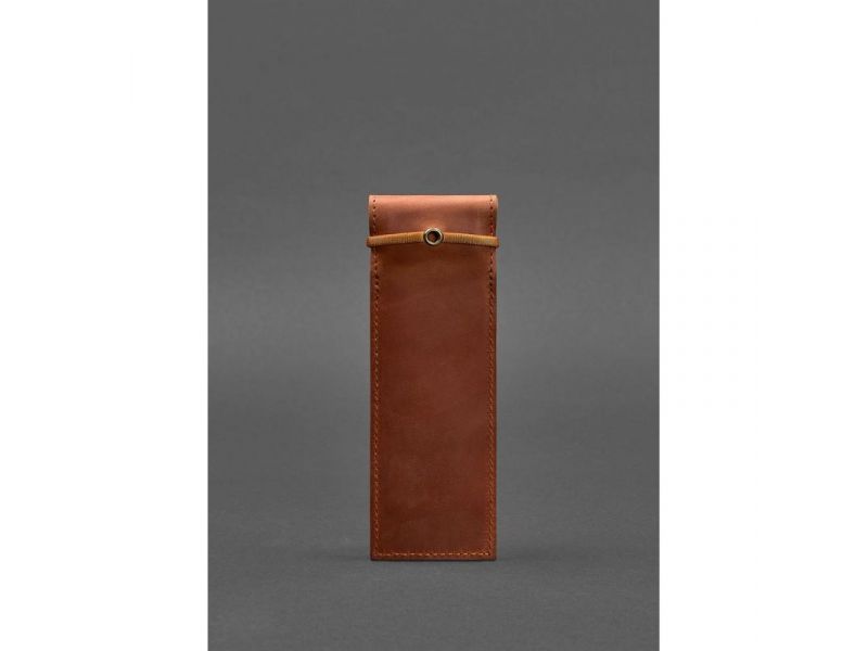 Кожаный чехол для ручек 1.0 светло-коричневый Crazy Horse, фото 4
