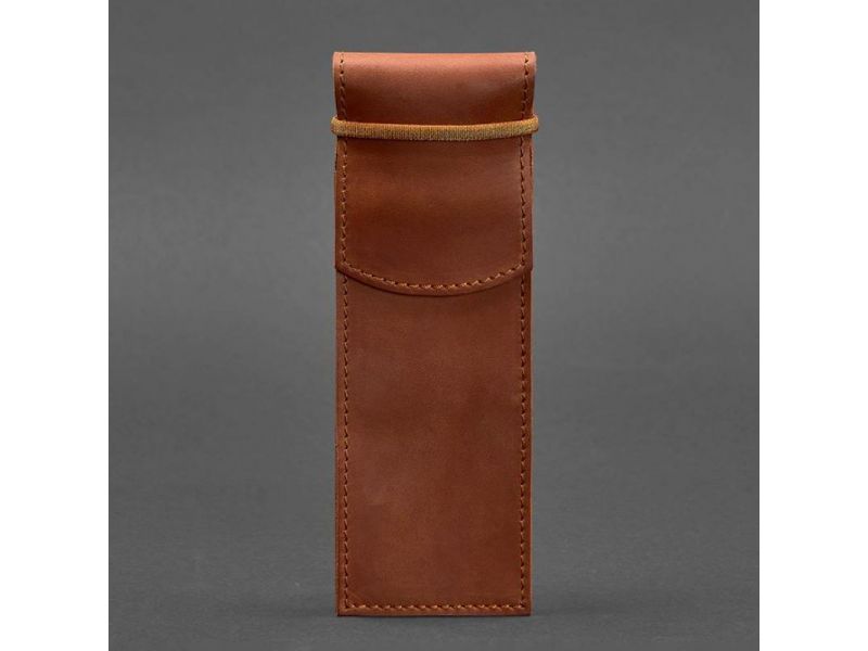 Кожаный чехол для ручек 1.0 светло-коричневый Crazy Horse, фото 5